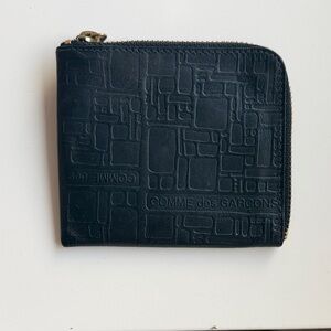 Comme des Garcons Black Embossed Leather Wallet